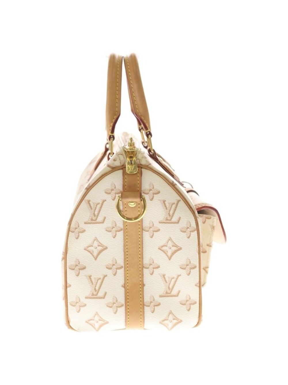 Louis Vuitton Monogram Speedy Bandouliere 25 Forever Shoulder Bag Leather White - Picture 3 of 9